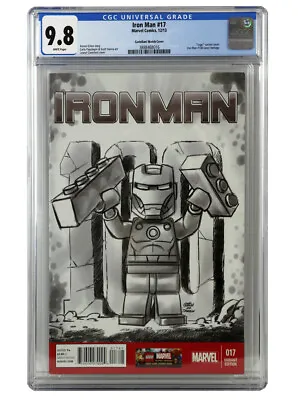Buy Iron Man #17 Lego Sketch Variant CGC Graded 9.8 Castellani 1:100 Marvel Comics • 236.58£