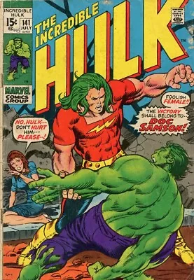 Buy Marvel Comics Comic Book #141 The Incredible Hulk Doc Sampson July 1971  GD 2.0 • 27.67£