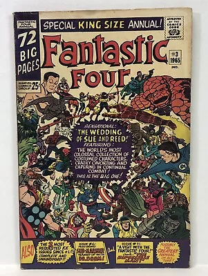 Buy Fantastic Four Annual #3 1965 FF King-Size Special! Lee/Kirby Marvel Key Wedding • 47.96£