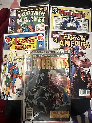 Buy Comic Bundle.The Eternals/captain America/captain Marvel/ActionComics/Vigilante • 30£