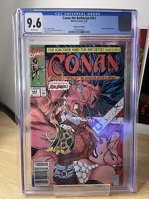 Buy CONAN THE BARBARIAN #242 CGC 9.6🔥 Vs. RED SONJA 🔥 NEWSSTAND JIM LEE COVER L@@K • 160.85£