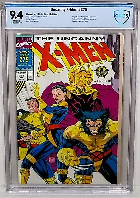 Buy Uncanny X-MEN #275 Direct Edition CBCS 9.4 Jim Lee Marvel Comics • 36.15£