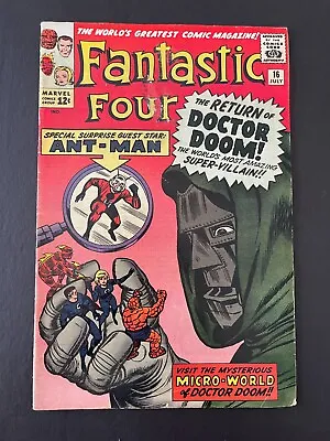 Buy Fantastic Four #16 - 4th Appearance Of Doctor Doom (Marvel, 1963) VG+ • 259.28£