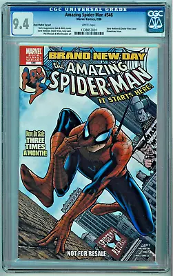 Buy Amazing Spider-Man #546 Marvel 2008 CGC 9.4 White RARE Book Market Variant!!! • 630.78£