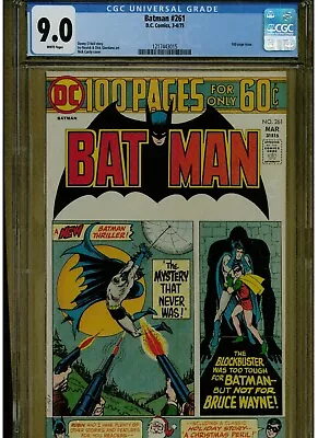 Buy Batman #261 Cgc 9.2 1975 Nick Cardy Cover Art White Pages 100 Pages Dc Giant • 159.70£