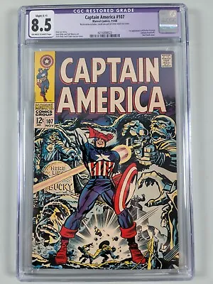 Buy Captain America #107 CGC 8.5 C-1 Doctor Faustus Winter Soldier Bucky Red Skull! • 79.06£