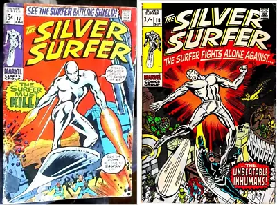 Buy SILVER SURFER #17+18 (1970) Marvel Comics (Last Issue) Kirby Art Stan Lee • 49.99£