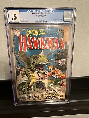 Buy Brave And The Bold 34 CGC 0.5 - Hawkman And Hawkgirl 1st Appearance Silver Age • 127.10£
