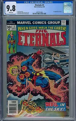 Buy Cgc 9.8 Eternals #3 White Pages 1st Sersi Appearance 1976 Jack Kirby • 359.54£