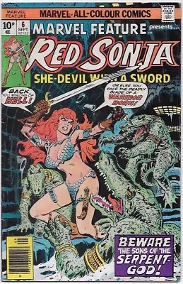 Buy Marvel Feature - RED SONJA #6 Marvel Comics 1976 (FN+) Bronze Age Pence • 5.99£