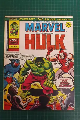 Buy COMIC MARVEL COMICS THE MIGHTY WORLD OF MARVEL INCREDIBLE HULK No103 1974 GN1116 • 4.99£