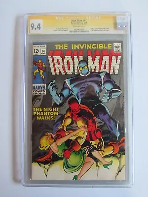 Buy Iron Man 14 CGC 9.4 OW  SS Signed By Stan Lee 1st Night Phantom And Death 1969 • 719.75£