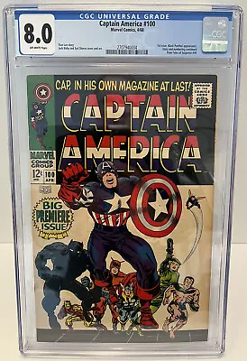 Buy Captain America #100 , CGC 8.0, First Issue To Silver Age Titled Series. • 1,000£
