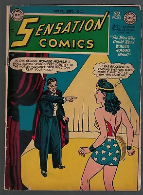 Buy Dc Sensation Comics Wonder Woman 93 1949 VG  4.0 Man Who Reads Mind Justice  • 649.59£