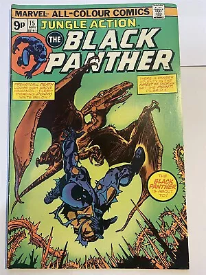 Buy JUNGLE ACTION #15 The Black Panther Marvel Comics UK Price 1975 VF- • 5.95£