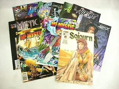 Buy Lot Of 11 Various Female Heroine Comic Books Mystic Alley Cat Avengelyne Sojourn • 10.39£