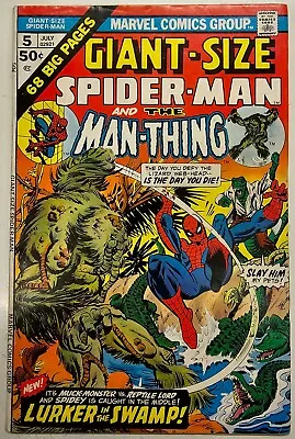 Buy Bronze Age Marvel Comic Book Giant Size Spider-Man & Man-Thing Key Issue 5 VG/FN • 0.99£