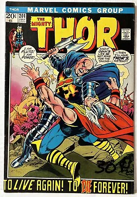 Buy The Mighty Thor #201  Resurrection!  1st Appearance Of Blackworld Marvel 1972 FN • 7.99£
