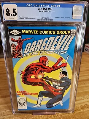 Buy Daredevil #183 CGC 8.5 White Pages 1st Daredevil Vs. The Punisher Marvel 1982 • 40.17£