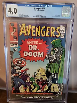 Buy Avengers #25 - CGC 4.0 (1966) 1st Doctor Doom App In Avengers Key WP • 132.41£