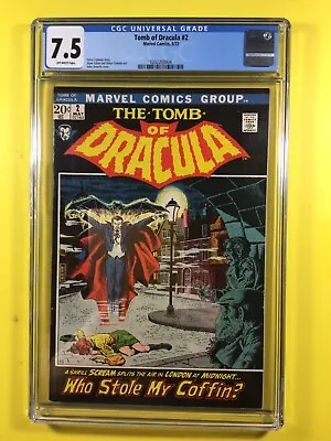 Buy Tomb Of Dracula #2 2nd Appearance Of Dracula CGC 7.5 Marvel 1972 • 120.36£