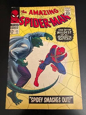Buy AMAZING SPIDER-MAN #45 1967 *3rd Lizard!* (FN/FN+) *Bright, Colorful & Glossy!* • 63.92£