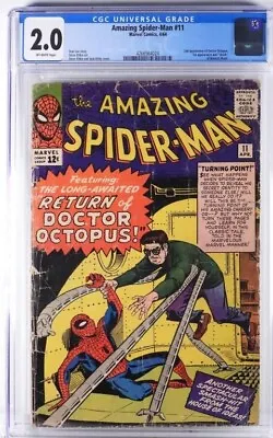 Buy Amazing Spider-Man #11    CGC 2.0      1964 Marvel Comics     2nd Doctor Octopus • 340.38£