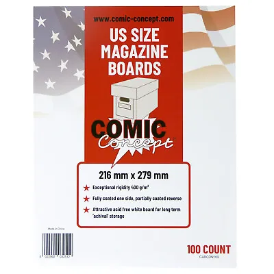 Buy Comic Concept Acid Free Comic Backing Boards -- US MAGAZINE Size -- Great Value! • 10.99£