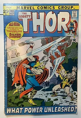 Buy Marvel Comics Mighty Thor #193  W/ Silver Surfer And 1st Kaggor The Tall 1971 ! • 35.67£