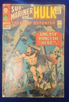 Buy Marvel Tales To Astonish Sub Mariner Hulk 76 GD Bagged And Boarded  • 10.27£