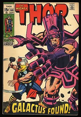 Buy Thor #168 FN- 5.5 Origin Of Galactus! 1st Appearance Thermal Man! Marvel 1969 • 66.49£