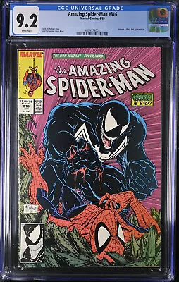 Buy Amazing Spider-Man #316 CGC 9.2 NM- McFarlane 1st Venom Cover 1989 • 152.81£