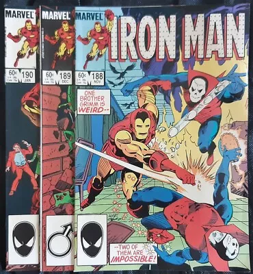 Buy IRON MAN, 3 Issues # 188-190, Marvel Comics, 1984-85 • 3£