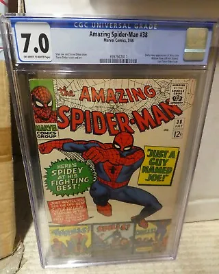 Buy Marvel Comics Amazing Spiderman 38 CGC  7.0 1966  2nd Mary Jane Watson • 429.99£