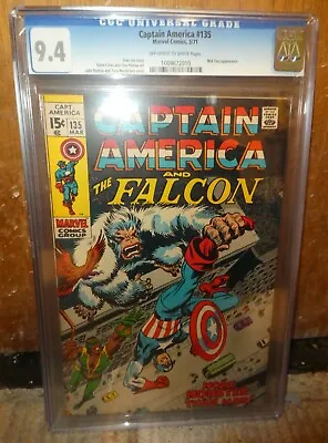 Buy Marvel Comics Captain America 135 Falcon 1971 CGC 9.4  Nick Fury Avengers  • 179.99£