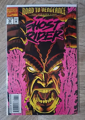 Buy Ghost Rider #43 Vol 2 1990 - 1st Print-Marvel Copper Age Comic Book- RUN LISTED • 4.46£
