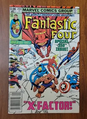 Buy Fantastic Four #250 Newsstand Marvel Comics 1983 Spider-Man Captain America Fine • 2.03£