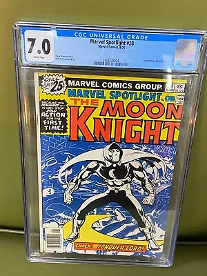 Buy Marvel Spotlight #28 Cgc 7.0 Ow Pages // 1st Solo Moon Knight Story • 128.55£