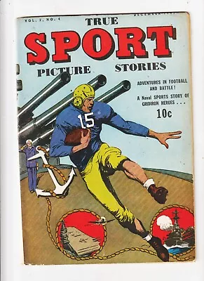 Buy True Sport Picture Stories V2#4 GOLDEN AGE COMIC 1943 FOUR HORSEMAN WWII CVR • 79.50£