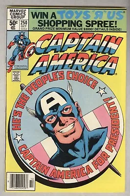 Buy Captain America #250 October 1980 VF Byrne Art – Cap For President! • 4.74£