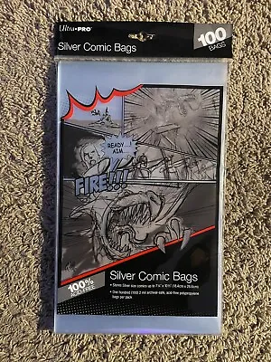 Buy (100) Ultra Pro Silver Age Size Comic Book Bags Acid Free 7-1/4  X 10-1/2  • 4.80£