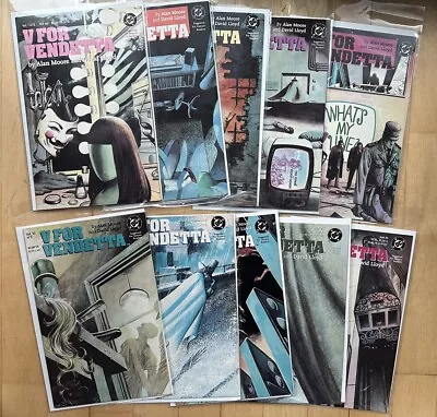 Buy V For Vendetta 1-10 Complete Set Run DC Comics 1988 Alan Moore High Grade VF/NM • 87.62£