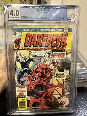 Buy DAREDEVIL #131 CGC 4.0 Marvel Comics ORIGIN & 1ST APPEARANCE BULLSEYE!! 1976 • 157.52£