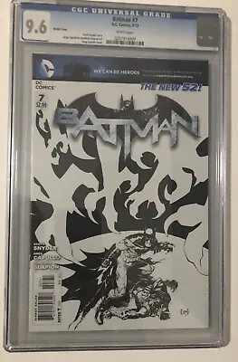 Buy Batman #7 1:200 Sketch Variant CGC 9.6 New 52 Scott Snyder • 95.93£