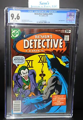 Buy Detective Comics #475 CGC 9.6 ❄️Snow WHITE Pages❄️{(1978)} Joker's Cover • 359.74£