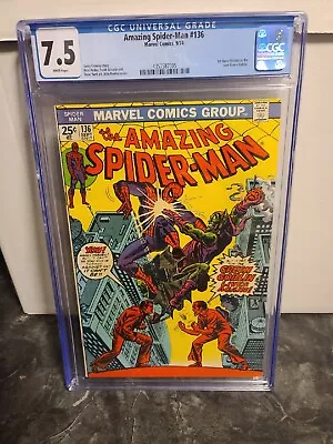 Buy Marvel Comics AMAZING SPIDER MAN # 136 CGC 7.5 1st Harry Osborn As GREEN GOBLIN  • 138.35£