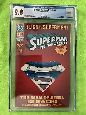 Buy Superman The Man Of Steel 22 CGC 9.8 1st Print Reign 1993 Collector's Edition • 119.93£