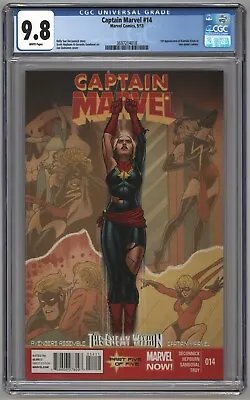 Buy Captain Marvel 14 (2013) CGC 9.8 1st Appearance Of Kamala Khan, Ms Marvel NM / M • 141.48£
