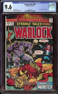 Buy Strange Tales # 181 CGC 9.6 OW/W (Marvel, 1975) Jim Starlin Cover & Story • 177.47£