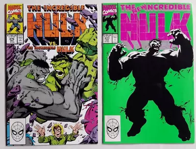 Buy 🔥incredible Hulk #376 & 377*marvel, 1990*1st App. Of Agamemnon*professor*direct • 23.98£
